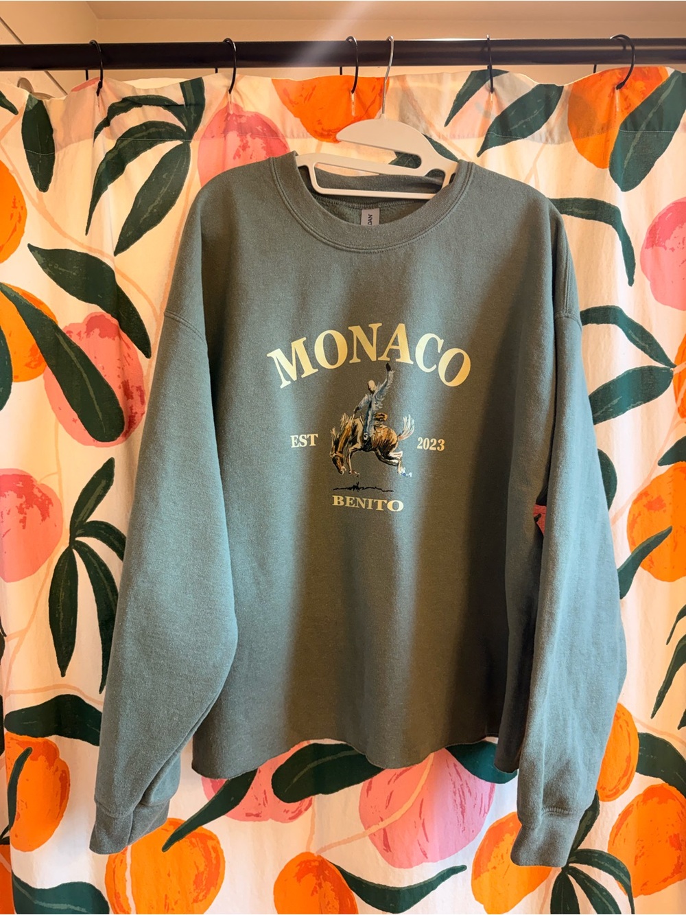 Gildan Olive Green Graphic Heavy Blend Crewneck Sweatshirt